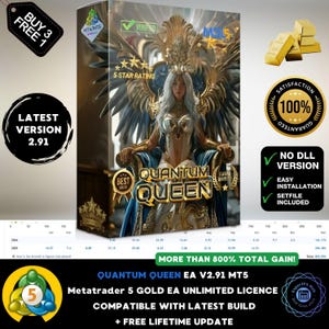 v2.91 Quantum Queen EA Gold Robot Metatrader MT5 Expert Advisor ilimitado, actualizaciones gratuitas de por vida, bot de trading algorítmico, desafío de empresa de propiedad ftmo