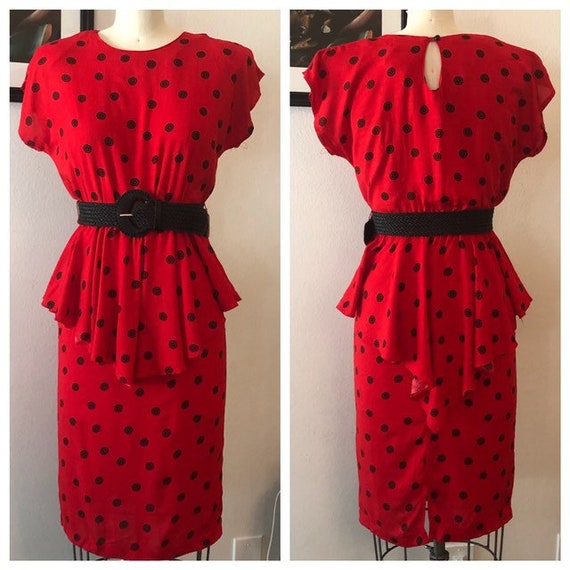 Vtg 1980s Joni Blair button dress