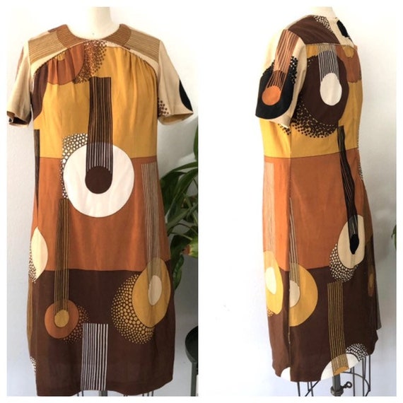 Vtg 1960s mod shift dress
