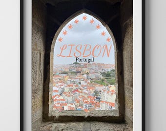 Arte mural digital de Lisboa / Fotografía de Portugal / Decoración de pared de viaje imprimible / Descarga de arte urbano