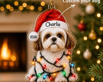 Personalized Dog Acrylic Ornament, Custom Pet Christmas Ornament 2026, Dog Lover Gift, Personalized Puppy Christmas Tree Decor