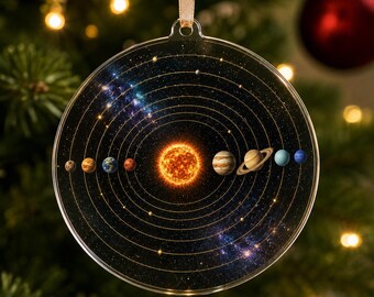 Solar System Acrylic Ornament 2026, Planets Christmas Ornament, Astronomy Gift, Space Lover Gift, Galaxy Christmas Tree Decor