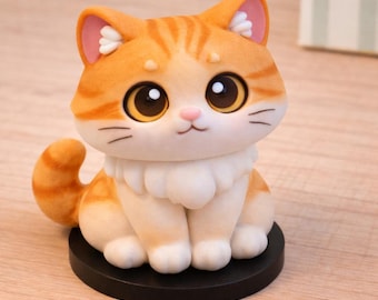 Statuetta di gatto personalizzata: scultura di animale domestico in argilla realizzata a mano, mini statua personalizzata