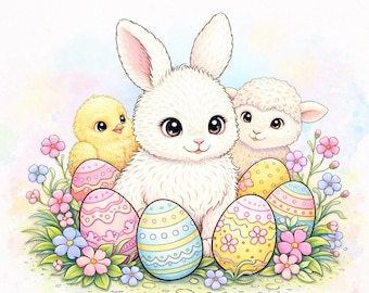 Easter Animals Coloring Pages Vol.2  | PDF (Digital Download)