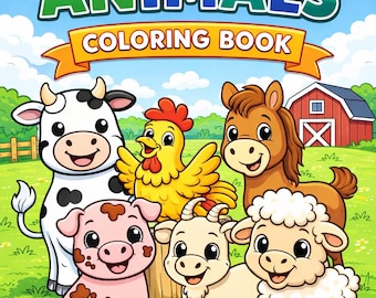 Farm Animals Coloring Book for Toddlers & Preschoolers (Printable PDF)
