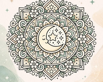 Mindful Mandala Coloring Book, Easy Pages, Stress Relief (Printable PDF)