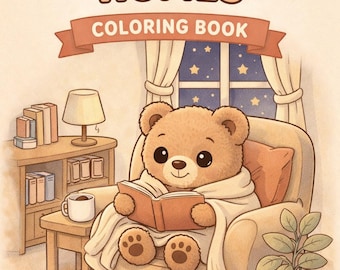 Cozy Animal Homes Coloring Book, Relaxing Scenes, Kid-Friendly Designs (Digital Download)