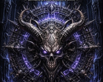 Dark Mandala Coloring Book, Gothic Skull Pages, Extreme Detail, Stress Relief Art (Printable PDF)