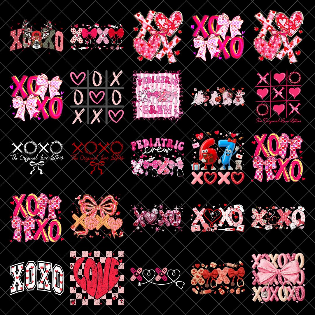 Valentines Day PNG Bundle, Valentines Bundle Png, XOXO Valentines Day ...