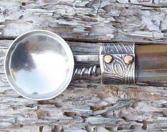 Sterling Silver and petrified wood spoon