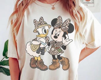 Animal Kingdom Minnie and Daisy Leopard T-Shirt, Walt Disney World besties Trip, Disney Safari mode Shirt, Disneyland Family Matching Shirt