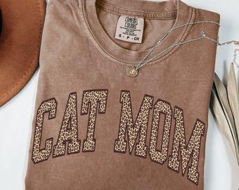 Comfort Colors®  Cat Mom Shirt, Cat Paw Shirt, Leopard Cat Mama Shirt, Cat Lover Gift, Gift for Cat Mom, Animal Lover Mothers Day Gift