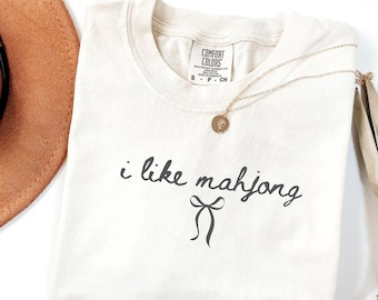 Mahjong tshirt, Coquette Mahjong Shirt, Mahjong Gift, Mahjong Lover Crewneck, Mahjong Sweater, Girls Night Tee, Lucky Mahjong Tiles Gift