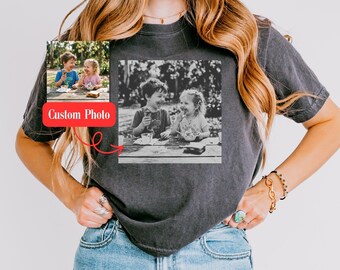Custom Photo Crop Top Shirt, Comfort Colors TShirt, Pet Photo T-Shirt, Family Photo Shirt, Personalized Cropped Shirt