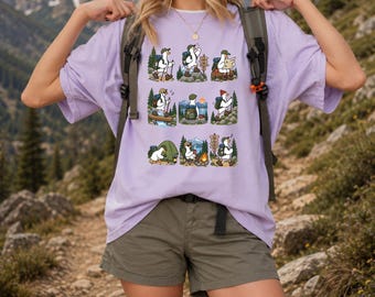 Silly Goose Shirt, Funny Hiking Comic Strip Tee, Hike Eat Sleep Repeat Graphic, Cute Camping Cartoon Shirt, Oversized Hiker Gift Tee
