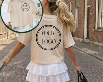 Custom Comfort Colors® Boxy Tee for Women, Personalized Heavyweight Garment Dyed Oversized Shirt Custom Text Graphic Shirt Gift for Her