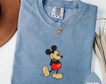 Embroidery Disney Shirt, Mickey Minnie Tshirt, Disneyland Shirt, Disney World Tee, Embroidered Gift Tshirt, Gift for Her, Disney Trip