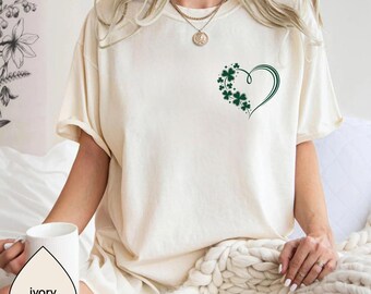 Heart Patricks Day shirt, Shamrock Tee, St Patrick's Day Sweatshirt, St. Patrick's Day Gift, Irish Mom Sweatshirt, Lucky Tshirt