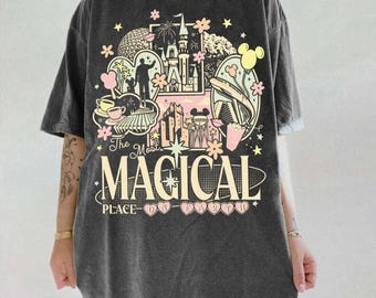 Retro The Most Magical Place On Earth Comfort Colors Shirt, Mickey Disneyworld Shirts, Disney Tee, Disney 2026 Trip Disney Vacation Tee