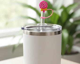 Stanley Straw Topper Set, Silicone Charms, Kitty, Lollipop, Bee, Daisy