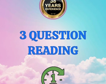 3 Question Psychic Reading: Same Hour, Medium Advice, Honest Guidance, Tarot Insights