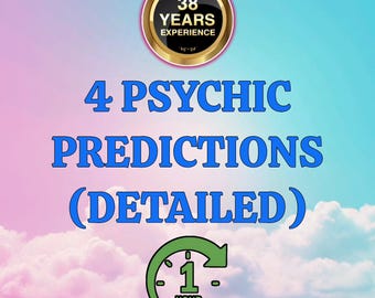 Detailed 4 Psychic Predictions: Tarot Reading, Honest Medium Reading, Same Hour, Spiritual Guidance