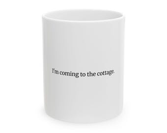 I'm coming to the cottage Verwarmde rivaliteit Shane Hollander Ilya Rozanov zwarte mok met lettertype | Keramische koffiekop