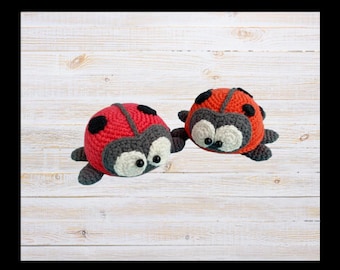 Schema all'uncinetto per Lady Bug in PDF. Amigurumi. Peluche regalo. Animali di peluche. Portachiavi in peluche.