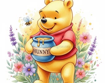 Pacchetto di file PNG di clipart vintage di Winnie the Pooh, illustrazione classica di Pooh