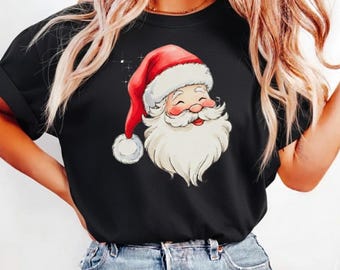 Babbo Natale retrò PNG, Babbo Natale PNG, Natale vintage PNG, Maglietta natalizia con stampa a sublimazione Sparkle Png