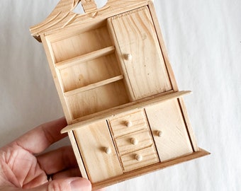1:12 scale Dollhouse Miniature Wooden Bookcase Cabinet (deadstock)