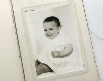 50% OFF...Vintage 1940s Baby Girl Portrait / black & white photograph