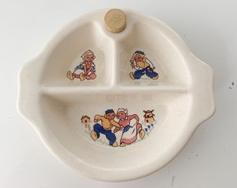 Vintage 1940/50s Child's Ceramic Plate with hot water warmer