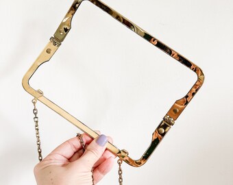 Vintage Wide Mouth Opening Handbag Frame with chain strap