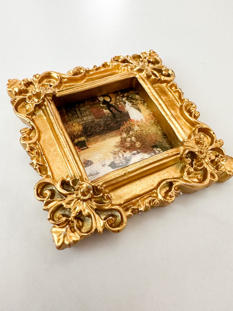 1:12 scale Dollhouse Miniature Monet Painting 2 x 2 The Luncheon image 3