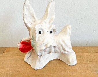 Vintage Scottie Dog Chalkware Figurine