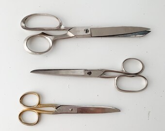 50% OFF...Vintage lot of 3 Scissors (Lenox, Henkel, made in Germany) / instant collection