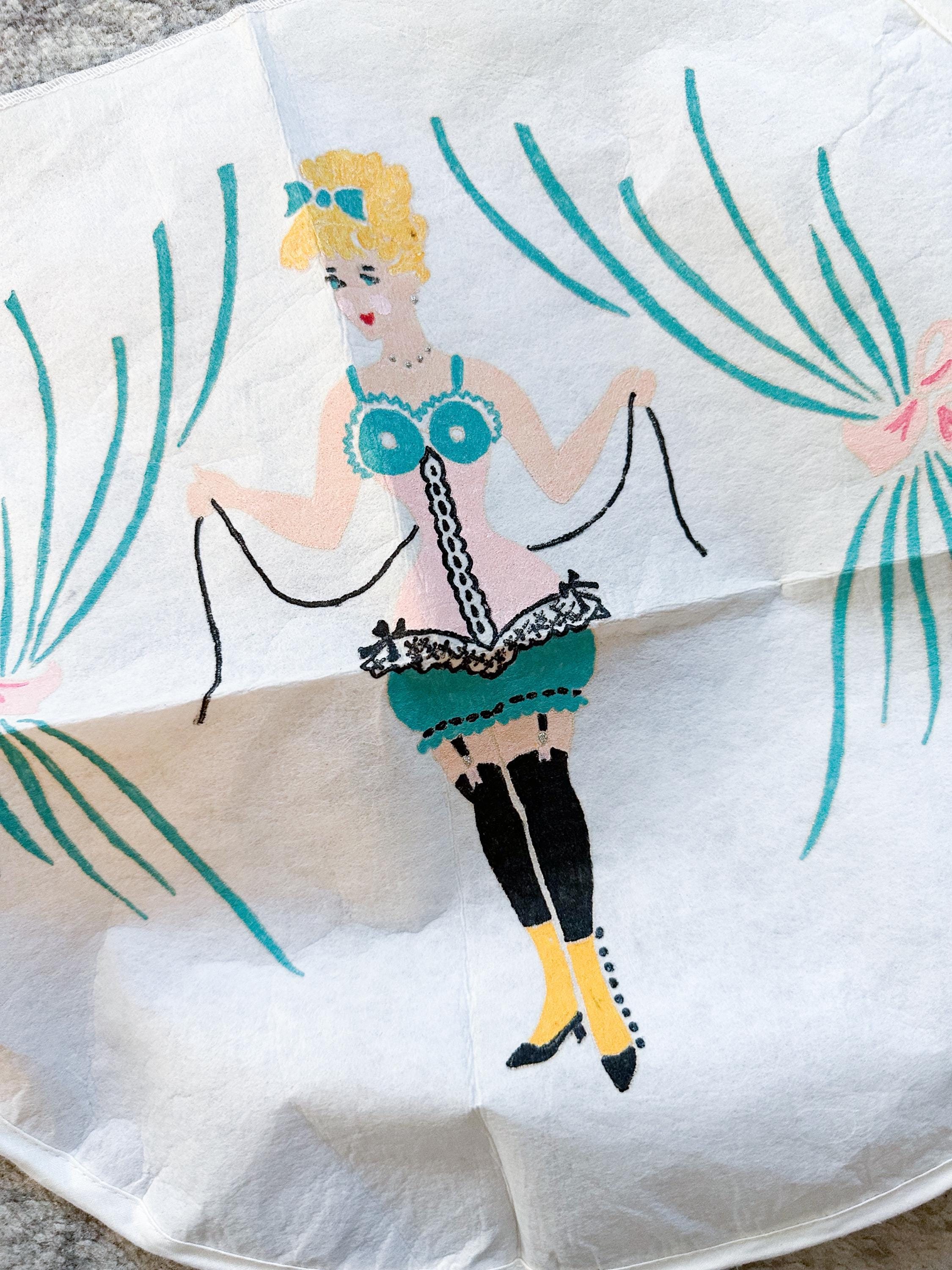 1950年代のヴィンテージ手描きのよだれかけ/エプロン/コスチューム