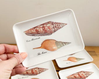 Vintage set of 5 Seashell Italian Melamine Plates
