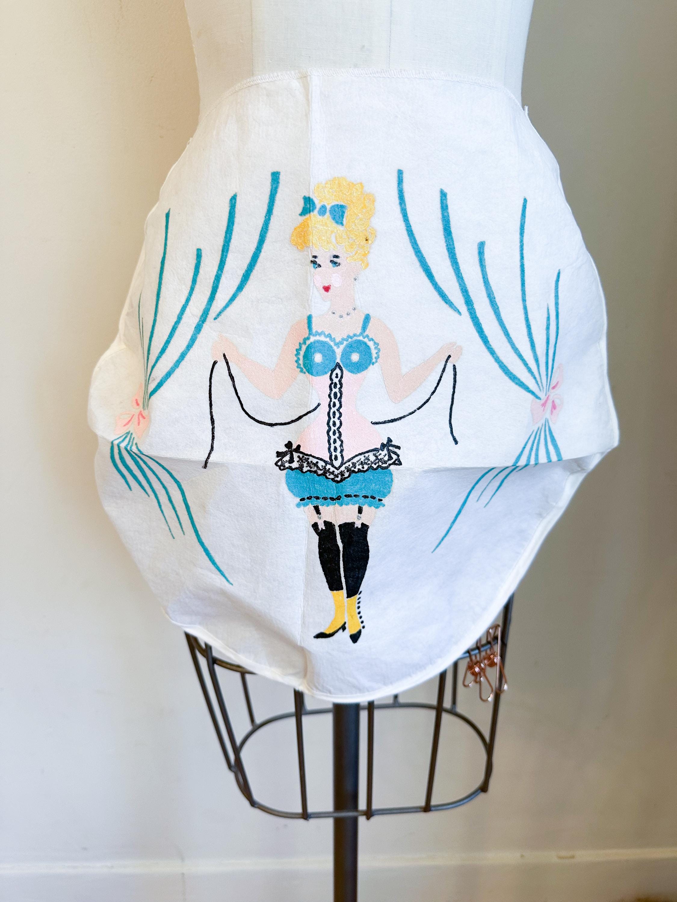 1950年代のヴィンテージ手描きのよだれかけ/エプロン/コスチューム