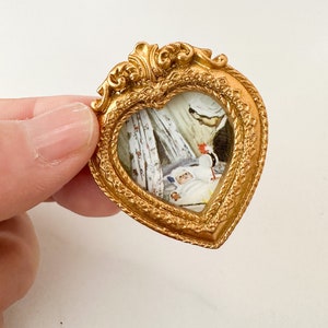 1:12 scale Dollhouse Miniature Framed Monet Painting (The Cradle)