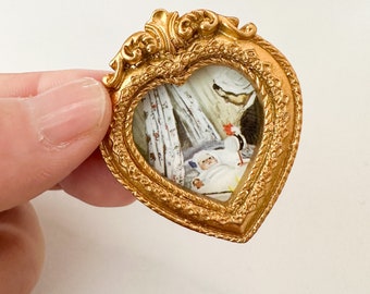 1:12 scale Dollhouse Miniature Framed Monet Painting (The Cradle)