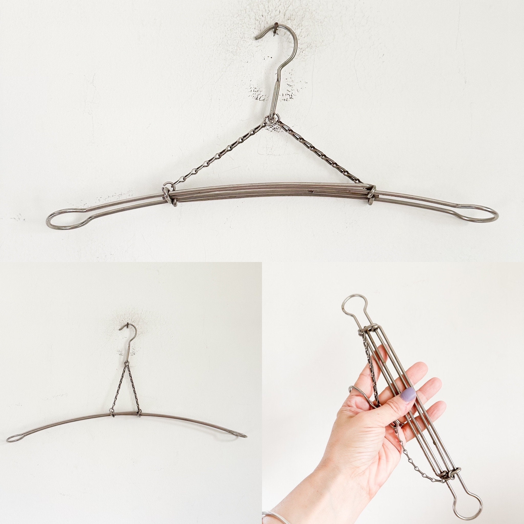 アンティーク1920-30's Folding Hanger2個セット Antique and Vintage Lot of 3 Collapsible Metal Hangers - Etsy