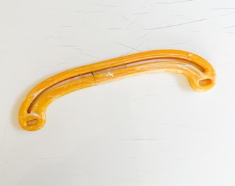 Vintage 1960s Yellow Marbled Plastic Purse Handles / set of 2