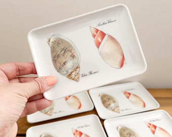 Vintage set of 5 Seashell Italian Melamine Plates