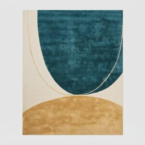 Hand Tufted Abstract Area Rug, Modern Wool Rug, Minimalist Geometric Carpet, Handmade Contemporary Living Room Rug, Luxury Bedroom Rug,