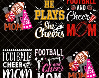Football and Cheer Mom Png Bundle, Football Mom Png, Football Mama Png, Cheer Mom Png, Cheerleader Mom Png, Football Season Png