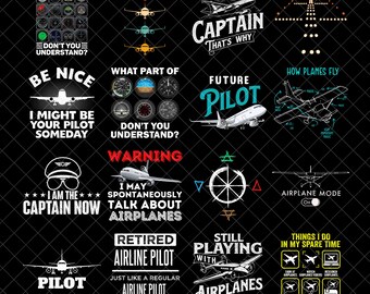 Pilot Designs Png, Pilot Bundle Png, Airplane Pilot Tshirt Png, Funny Pilot Gift Png, Aviator Clipart, Aye Aye Png, Pilot Six Pack Png