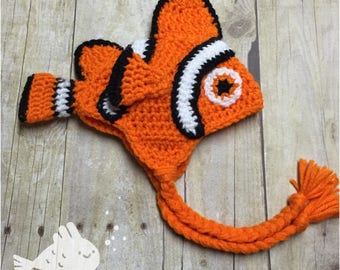 Funny Clown Fish Plush Hat - Costume Party Hat For Adults, Nemo Style, Beach & Luau Theme