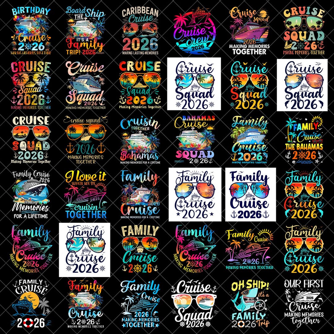 Cruise 2026 PNG Bundle | Family Cruise Trip PNG | Birthday Cruise ...